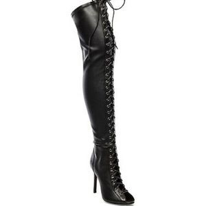 Schutz leather lace up over the knee boots